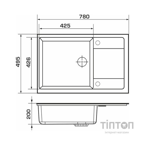 Мийка кухонна GRANADO Alicante gris (gr2408)