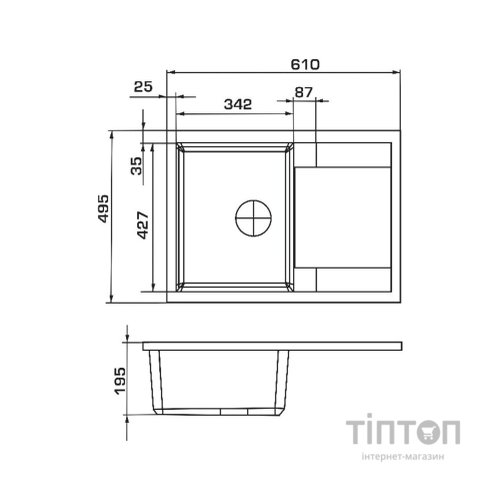 Мийка кухонна GRANADO ALTEA black shine (gr1301)