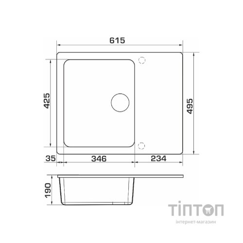Мийка кухонна GRANADO AVILA grafito (gr0509)
