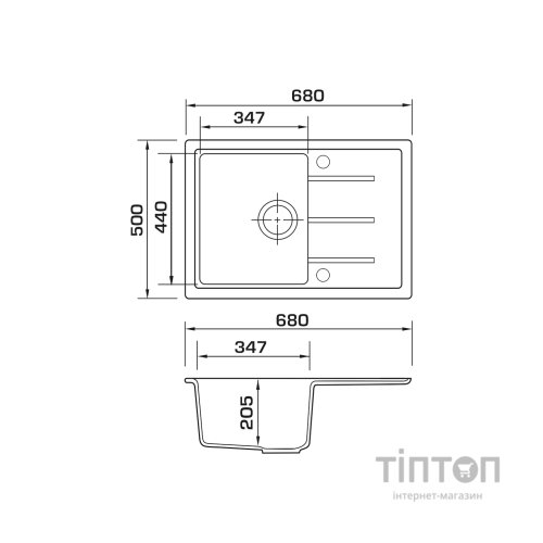 Мийка кухонна GRANADO Blanos grafito (gr2509)