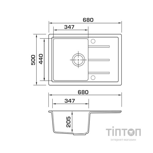 Мийка кухонна GRANADO Blanos terra (gr2503)