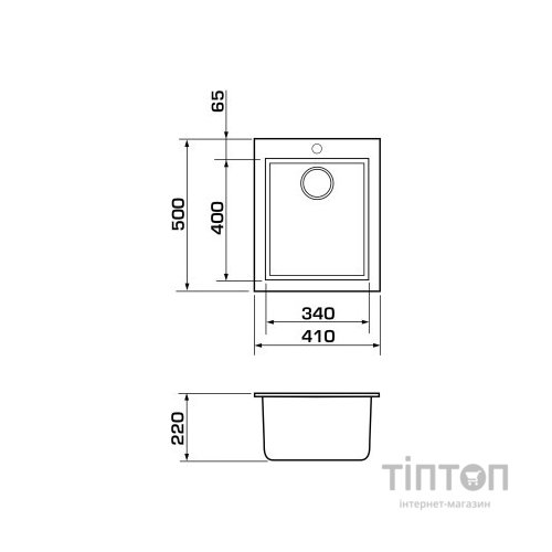 Мийка кухонна GRANADO CADIZ black shine (gr2301)