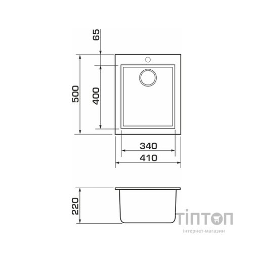 Мийка кухонна GRANADO CADIZ grafito (gr2309)