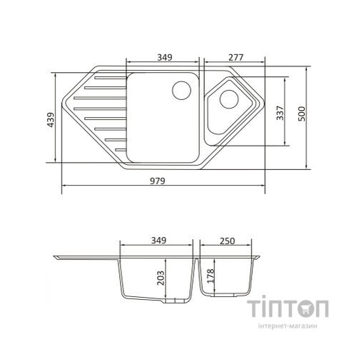 Мийка кухонна GRANADO IBIZA gris (gr1808)
