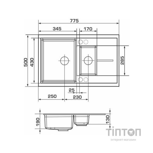 Мийка кухонна GRANADO LEON grafito (gr1009)