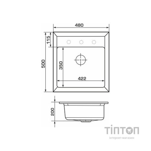 Мийка кухонна GRANADO MERIDA black shine (gr0301)