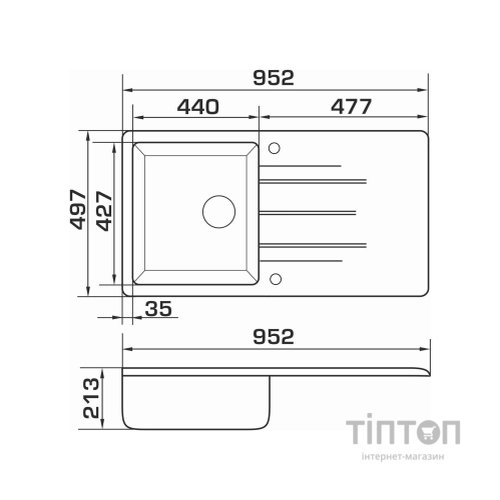 Мийка кухонна GRANADO MORA white (gr2605)