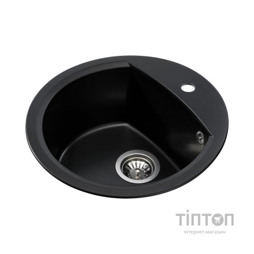 Мийка кухонна GRANADO RONDA black shine з сифоном (470*490mm.) (gr2201)