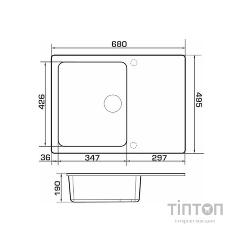 Мийка кухонна GRANADO SALAMANKA grafito (gr0609)