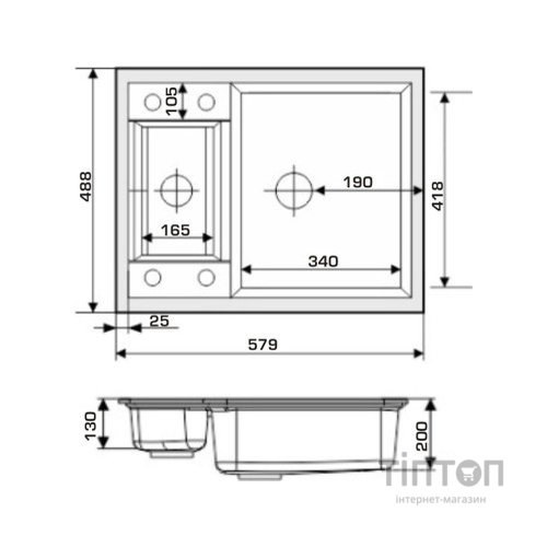 Мийка кухонна GRANADO SAMORA back shine (gr0901)