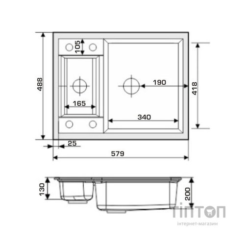 Мийка кухонна GRANADO SAMORA grafito (gr0909)