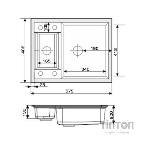 Мийка кухонна GRANADO SAMORA gris (gr0908)