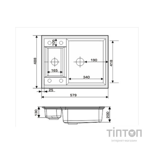 Мийка кухонна GRANADO SAMORA marron