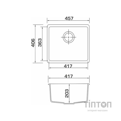 Мийка кухонна GRANADO Under top marron (gr1906)