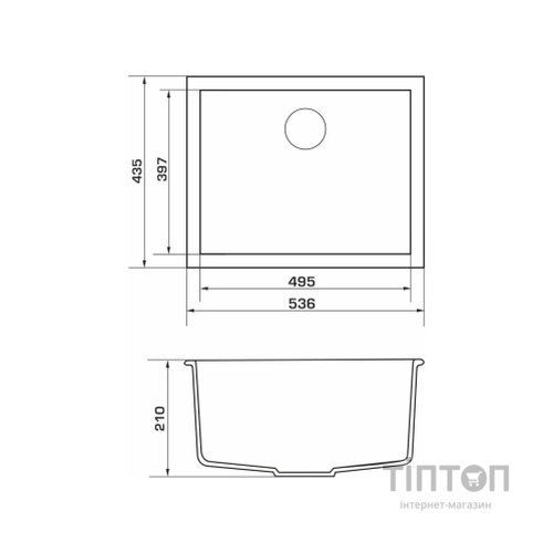 Мийка кухонна GRANADO UNDER TOP MAX grafito (gr3009)