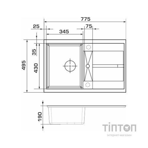 Мийка кухонна GRANADO VALENCIA terra (gr0703)