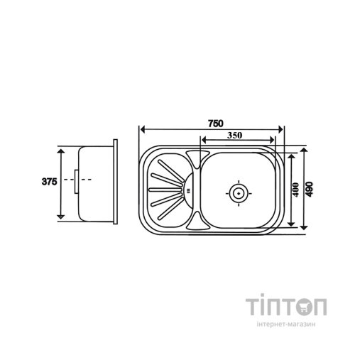 Мийка кухонна Kroner Dekor-7549 08180 (CV022781)