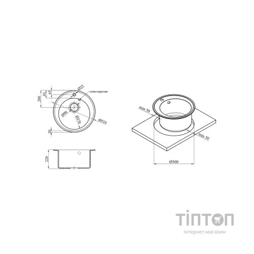 Мийка кухонна Kroner KompositGRA-510 (CV027407)