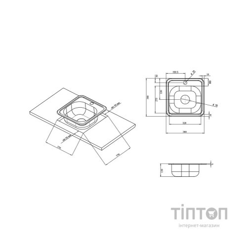 Мийка кухонна Kroner Satin-3838 06160 (CV022756)