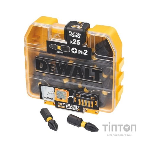 Набір біт DeWALT EXTREME FLEXTORQ, Ph2, L = 25 мм, 25 шт, кейс (DT70555T)