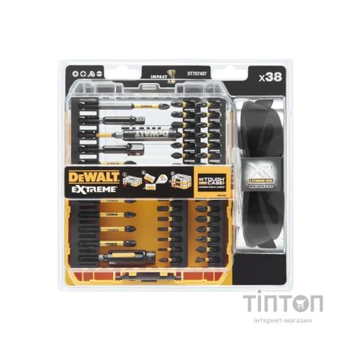 Набір біт DeWALT EXTREME FLEXTORQ,Phillips,Pozidriv,Torx,Slotted,Ph2,Pz3,38 шт, кейс (DT70740T)