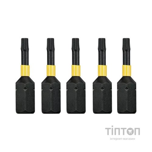 Набір біт DeWALT IMPACT TORSION, ударні, Torx, Т10, L = 25 мм, 5 шт (DT7379T)