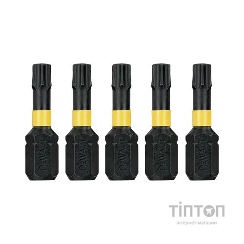 Набір біт DeWALT IMPACT TORSION, ударні, Torx, Т30, L = 25 мм, 5 шт (DT7384T)