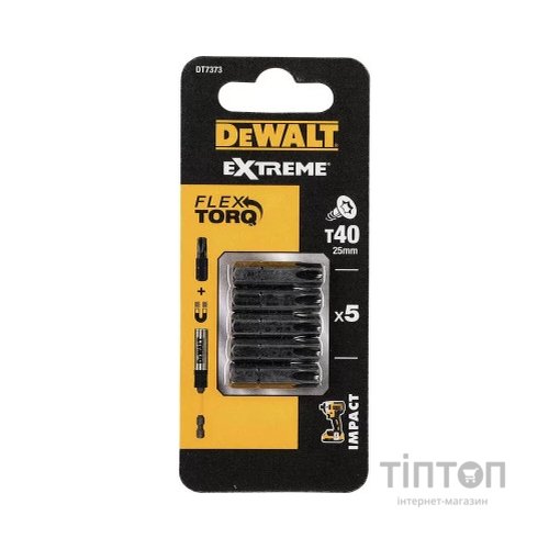 Набір біт DeWALT IMPACT TORSION, ударні, Torx, Т40, L=25 мм, 5 шт (DT7373)