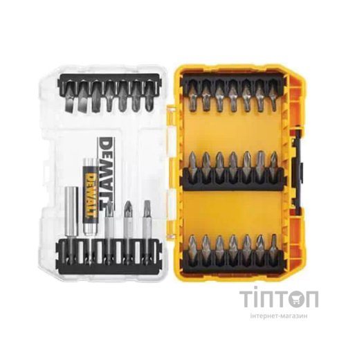 Набір біт DeWALT Phillips,Pozidriv, Torx, Slotted, L = 25, 50 мм, магнітні тримачі, 25 шт, кейс (DT70709)