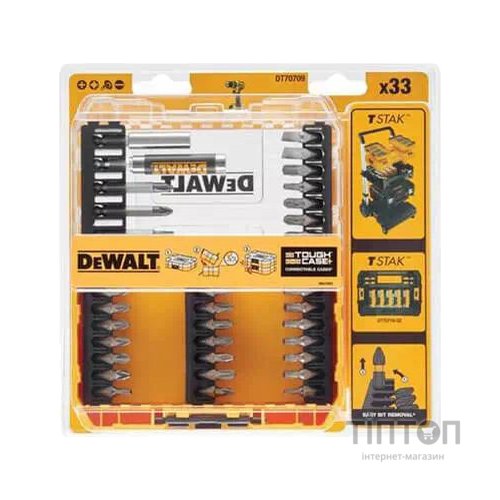Набір біт DeWALT Phillips,Pozidriv, Torx, Slotted, L = 25, 50 мм, магнітні тримачі, 25 шт, кейс (DT70709)