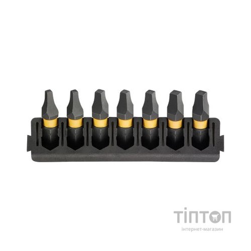 Набір біт DeWALT в касеті для Tough Case, FlexTorq, L 25 мм, SQ1-2 шт, SQ2-3 шт, SQ3-2 шт (DT70815)