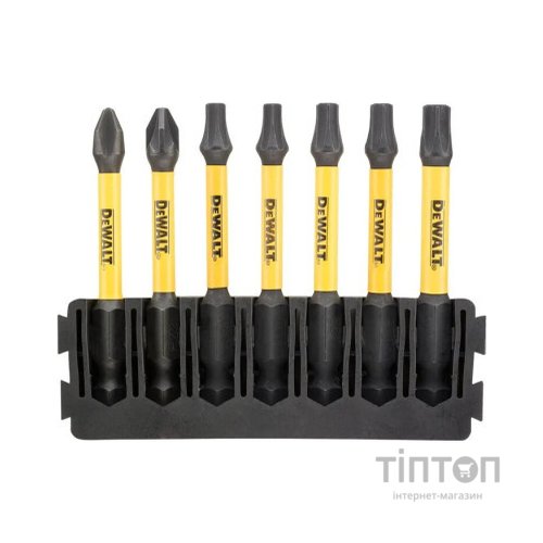 Набір біт DeWALT в касеті для Tough Case, FlexTorq, L57 мм,Рh2, Рz2,T20-2шт.T25-2шт.,T30 (DT70820)