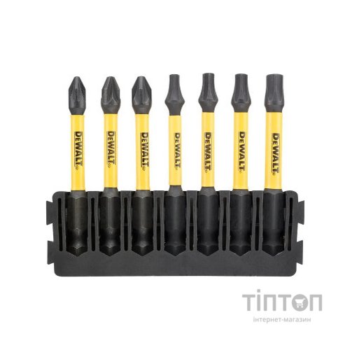Набір біт DeWALT в касеті для Tough Case, FlexTorq, L57 мм, Рz1, Рz2-2шт,T15,T20,T25,T30 (DT70823)