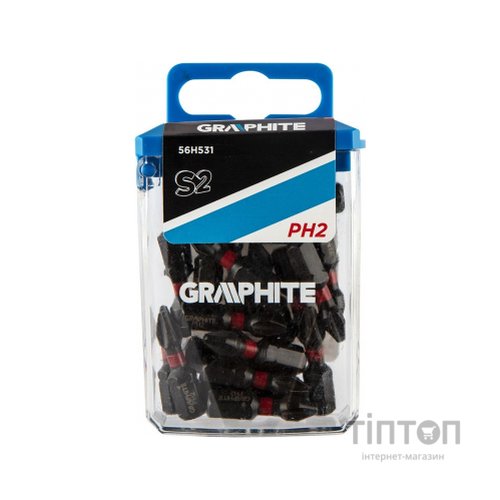 Набір біт Graphite ударних PH2 x 25 мм, 20 шт. (56H531)