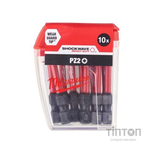 Набір біт Milwaukee SHOCKWAVE, PZ2, 50мм, 10шт (4932430866)