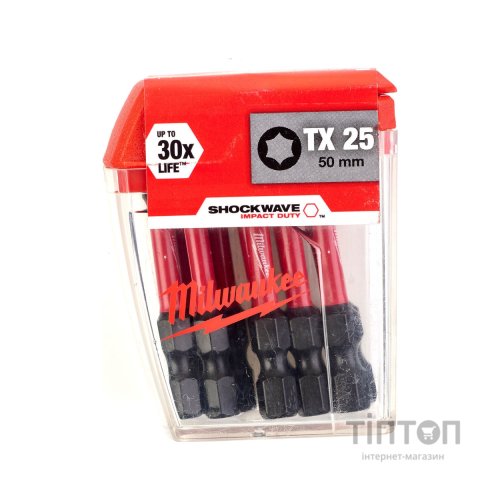 Набір біт Milwaukee SHOCKWAVE, TX25, 50мм, 10шт (4932430882)