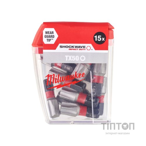 Набір біт Milwaukee SHOCKWAVE, TX50, 25мм, 15шт (4932430892)