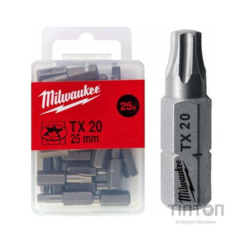 Набір біт Milwaukee TX20, 25мм, 25шт (4932399596)
