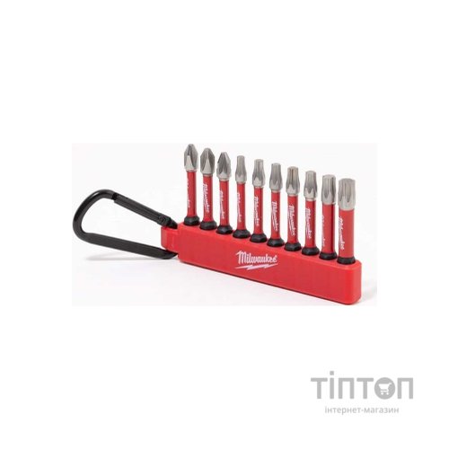 Набір біт Milwaukee з карабином ShW 2 x PH2/ 1 x PZ2/ 1 x TX15/ 2 x TX20/ 2 x TX30/ 1 x TX40 (4932480941)