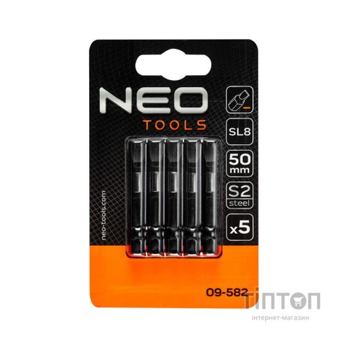 Набір біт Neo Tools ударних S2, 50 мм, SL8-5 шт. (09-582)