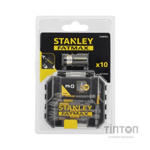 Набір біт Stanley FatMax, Phillips, Ph1, Ph2, Ph3, L 50 мм, 10 шт, кейс (STA88564)