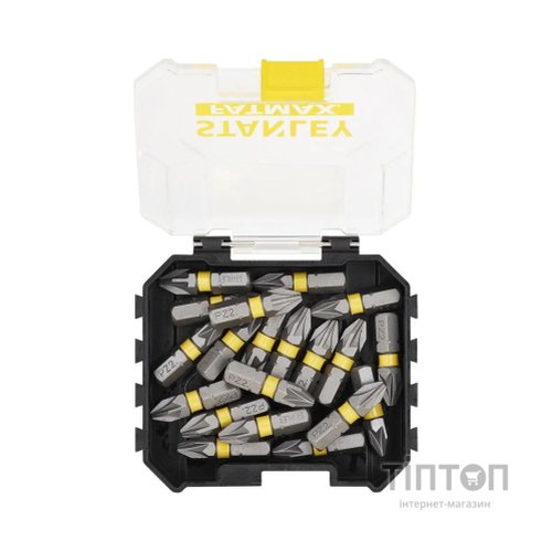 Набір біт Stanley FatMax, Pozidriv, Pz2, L = 25 мм, 20 шт, кейс (STA88568)
