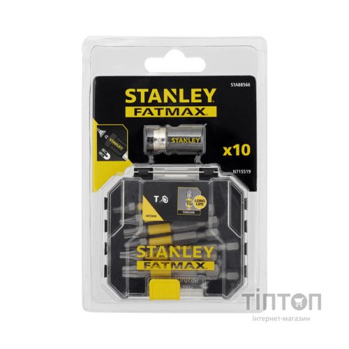 Набір біт Stanley FatMax, Torx, T10, T15, T20, T25, T30, Т40, L = 50 мм, 10 шт, кейс (STA88566)