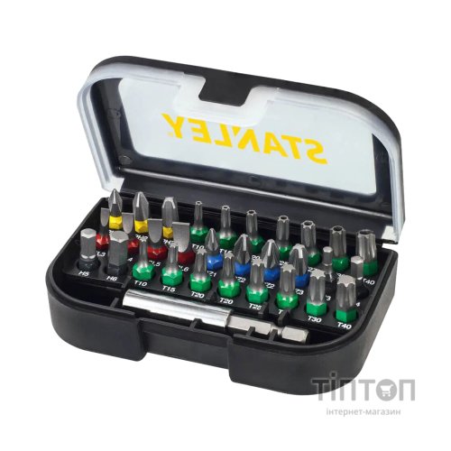 Набір біт Stanley Ph1,2,3x1, Pz 1,3x1, TH30, TH40, T25, L=60 мм, 31 шт, кейс (STA60490)