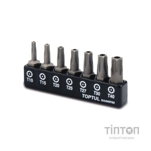 Набір біт Toptul TORX з отвором 1/4" 7од. (T10-T40) (GAAV0703)