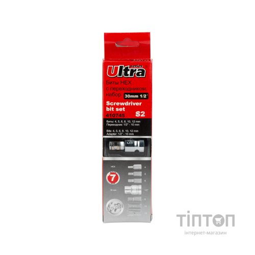 Набір біт Ultra HEX 1/2" 7шт S2 (4013202/410745)