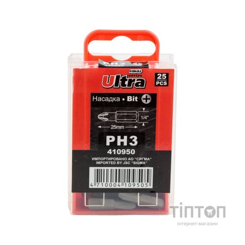 Набір біт Ultra PН3x25мм 1/4" 25шт S2 (4010302)