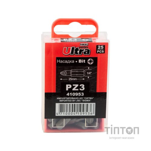 Набір біт Ultra PZ3x25мм 1/4" 25шт S2 (4010602)