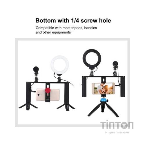 Набір блогера Puluz 4in1 (ring light, mount, phone holder, microphone) (PKT3028)