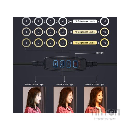 Набір блогера Puluz Ring USB LED lamp 10.2"+ table mount 140cm (PKT3039)